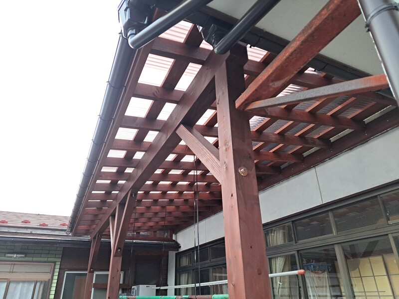 下屋工事をしました(*^^*)